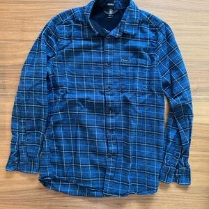 Volcom Blue Plaid Button-Up Shirt